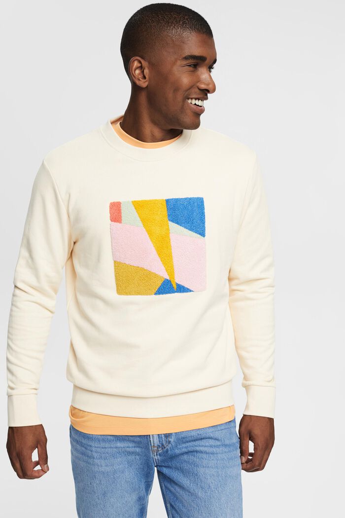 Sustainable cotton sweatshirt with applique