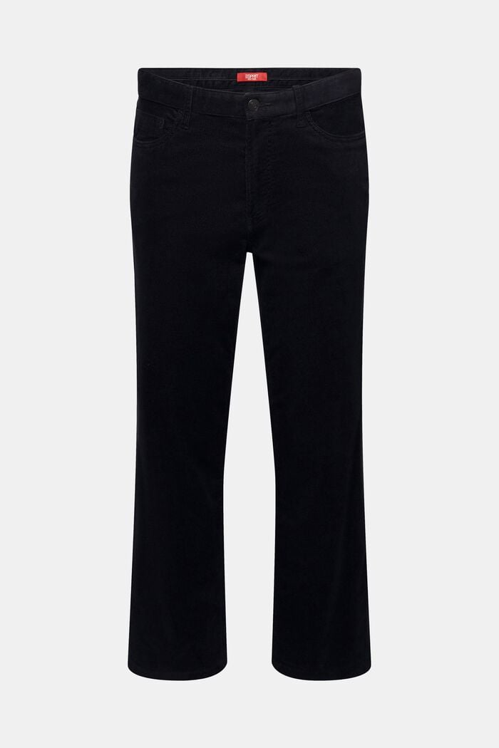 Straight Fit Corduroy Trousers, BLACK, detail image number 7
