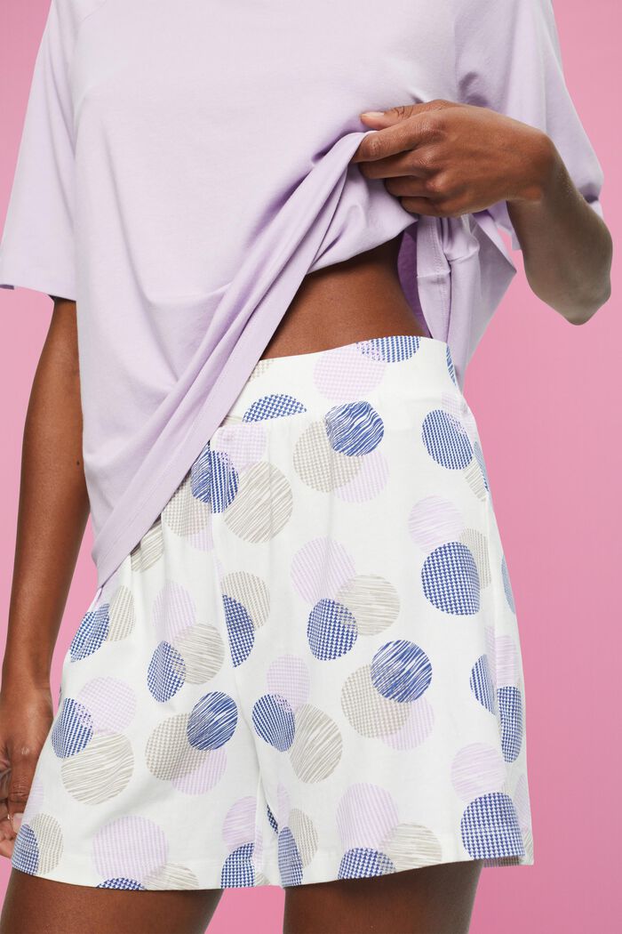 Pyjama set with printed shorts, VIOLET, detail image number 2