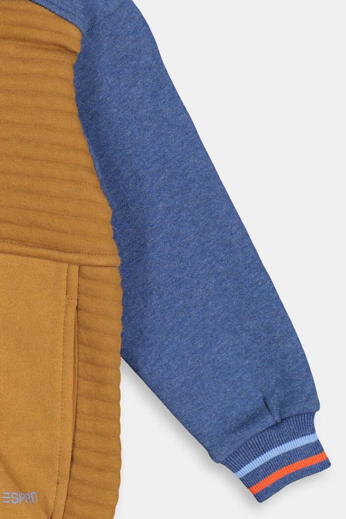 Zip-up sweatshirt in blended cotton, RUST BROWN, detail image number 2