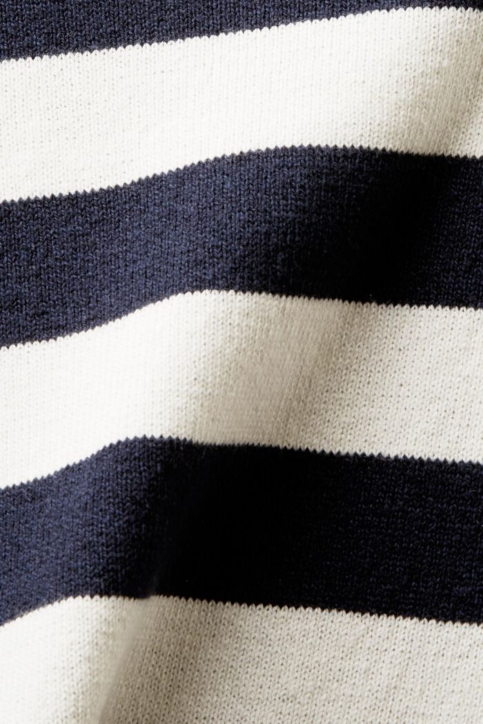 Striped Cotton-Linen Sweater, NAVY, detail image number 5