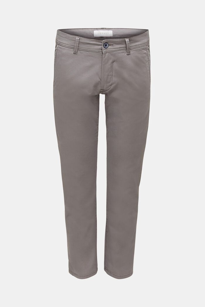 Stretch cotton chinos, GREY, detail image number 0