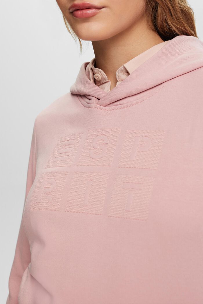 ESPRIT - Embroidered logo hoodie, organic cotton at our online shop