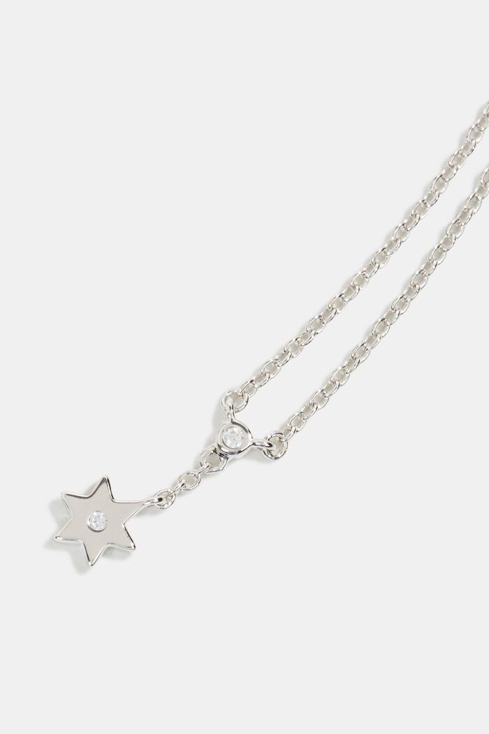 Star pendant necklace, sterling silver, SILVER, detail image number 1