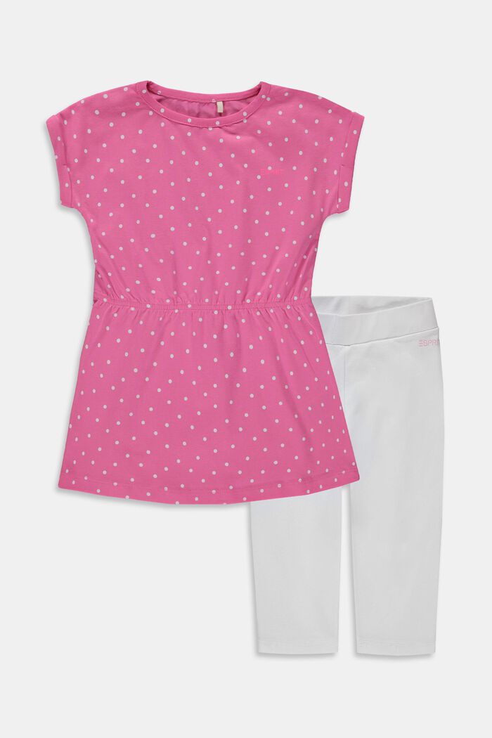 Mixed set: Jersey dress and capri leggings, PINK FUCHSIA, detail image number 0