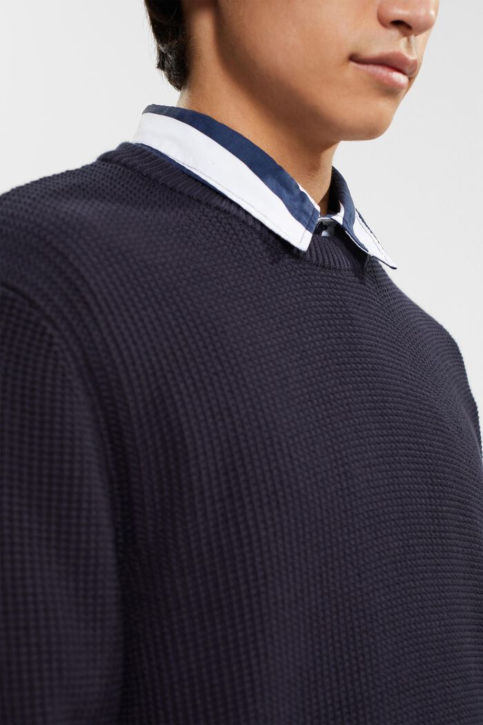 Pure cotton jumper, NAVY, detail image number 0
