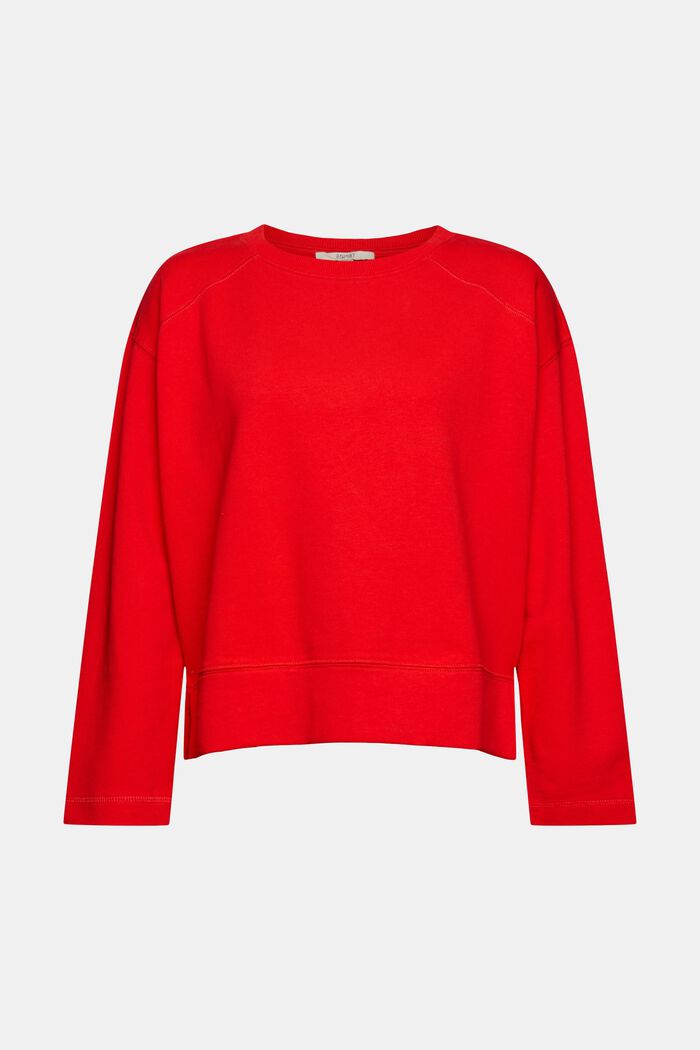 Pure cotton sweatshirt, ORANGE RED, detail image number 2