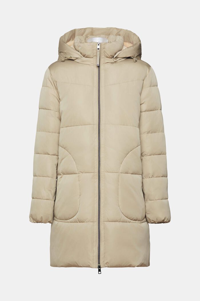 ESPRIT - Recycled: quilted coat with hood at our online