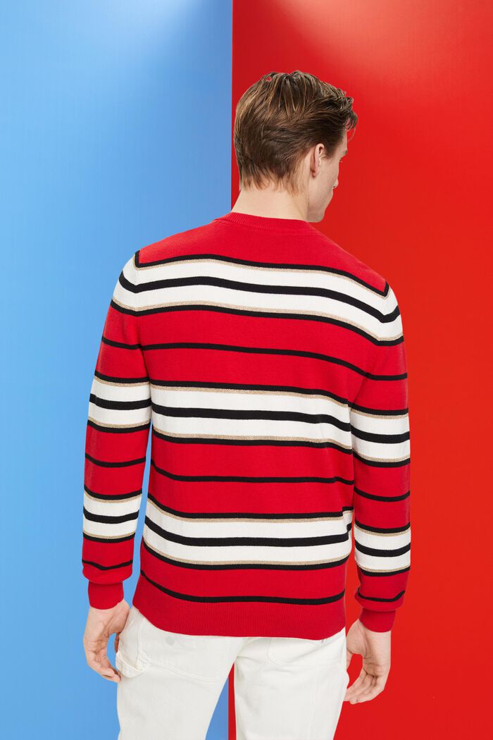 Striped jumper with cashmere, RED, detail image number 3