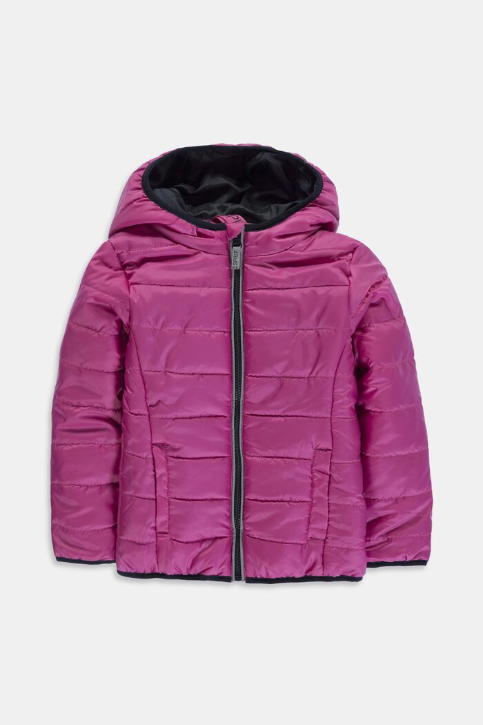 Padded quilted jacket with a hood