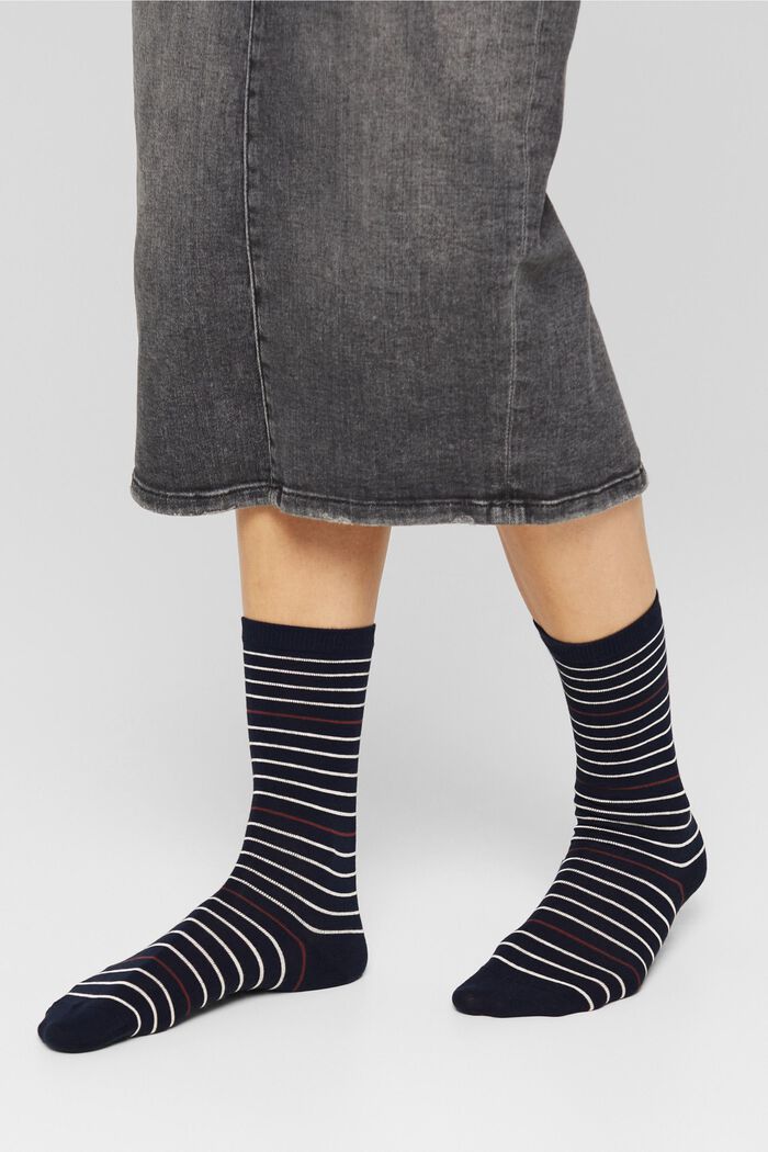 2-pack of striped socks, MARINE, detail image number 2