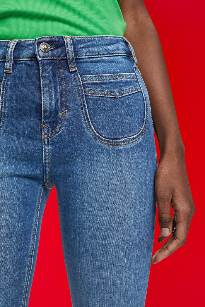 High-rise slim fit jeans, BLUE MEDIUM WASHED, detail image number 2