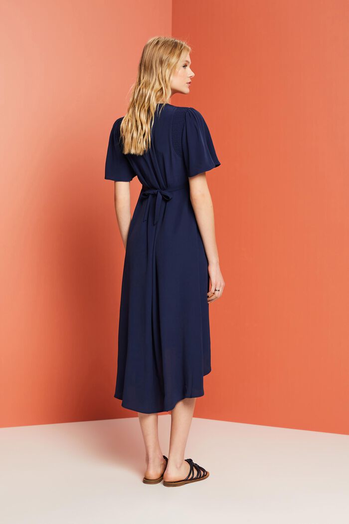 ESPRIT - Midi dress with a fixed tie belt at our online shop