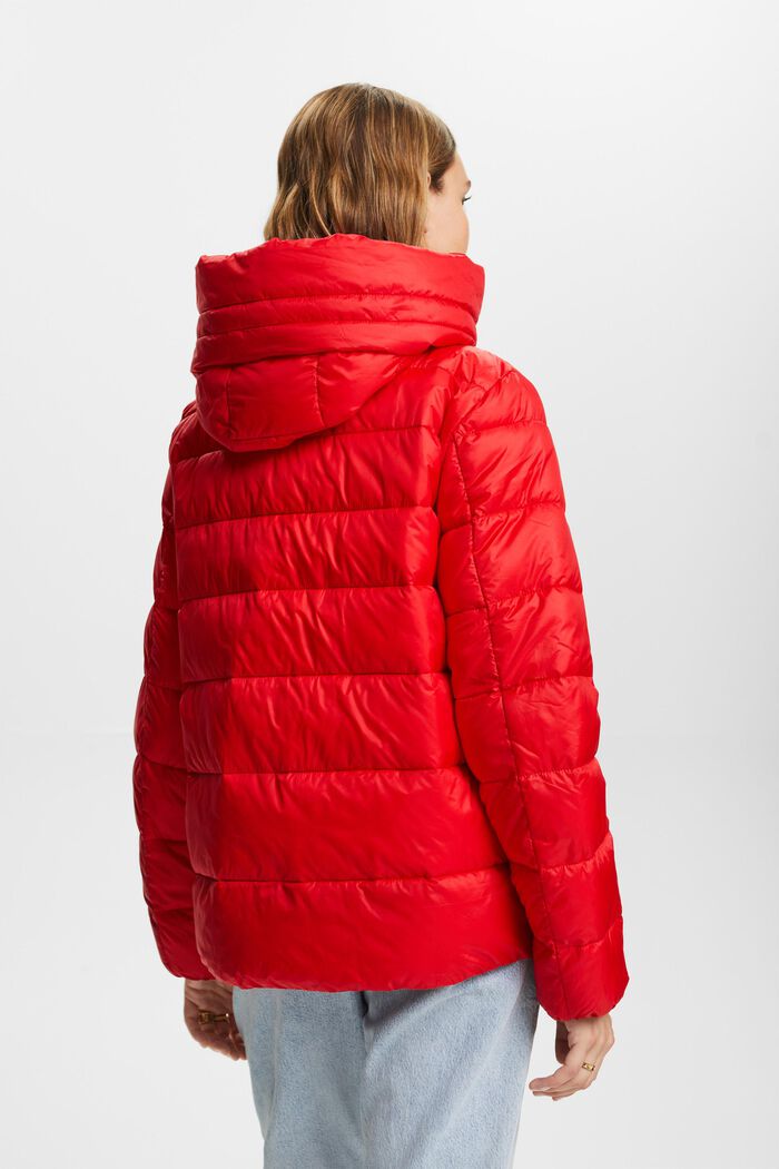 Recycled: puffer jacket with a hood, RED, detail image number 3