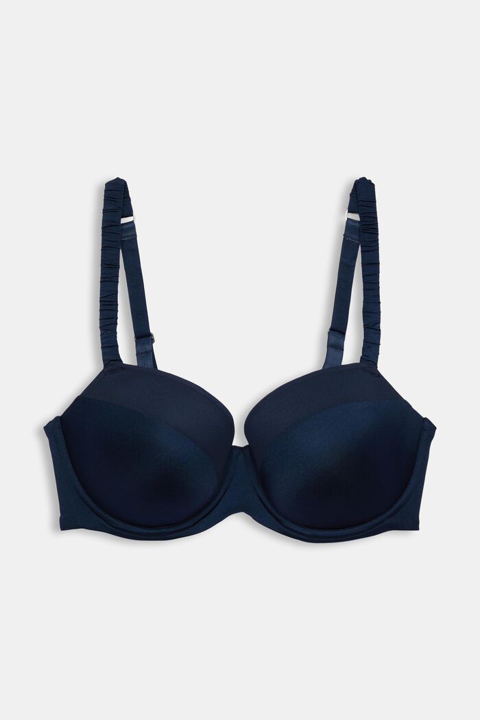 Underwired padded bra with mesh