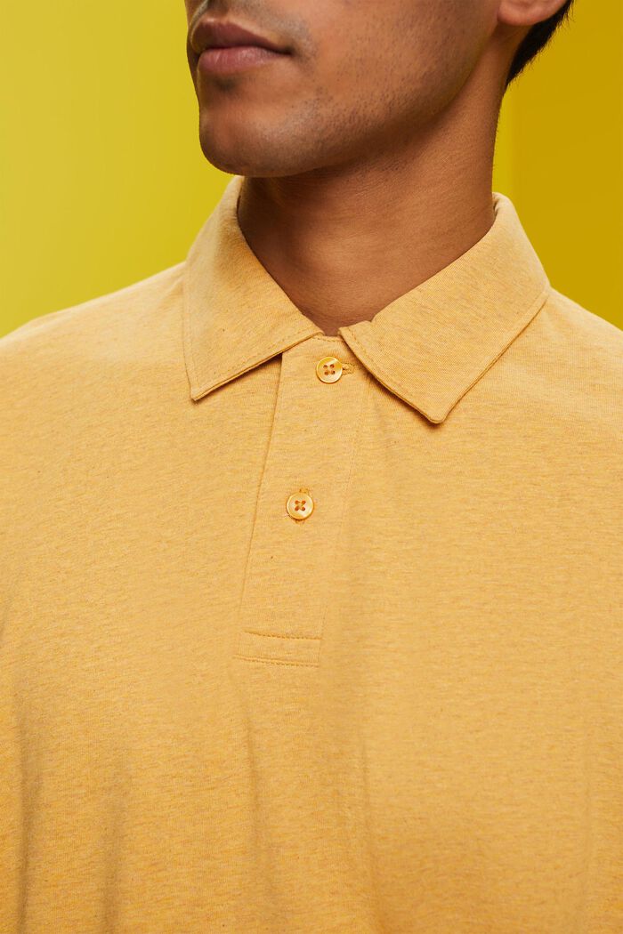 Cotton Jersey Polo Shirt, SUNFLOWER YELLOW, detail image number 2