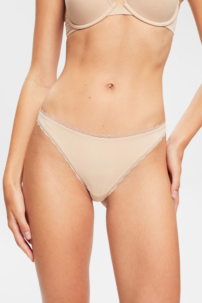 Hipster thong with lace border, DUSTY NUDE, detail image number 2