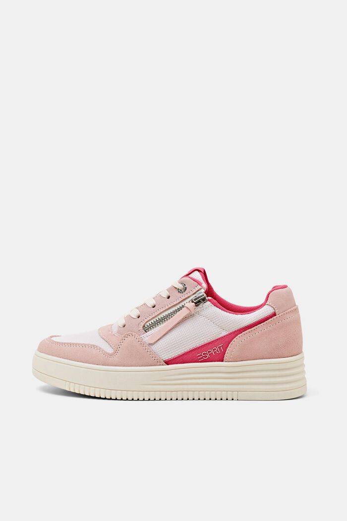 Suede Mesh Sneakers, PINK FUCHSIA, detail image number 0