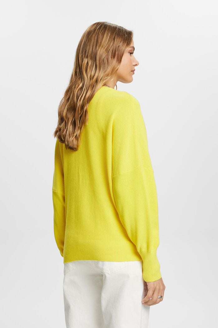 Batwing jumper, 100% cotton, LIGHT YELLOW, detail image number 3