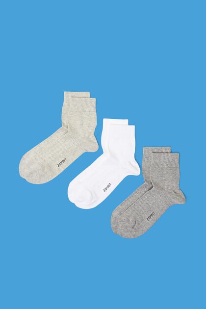 3-Pack Ribbed Organic Cotton Crew Socks