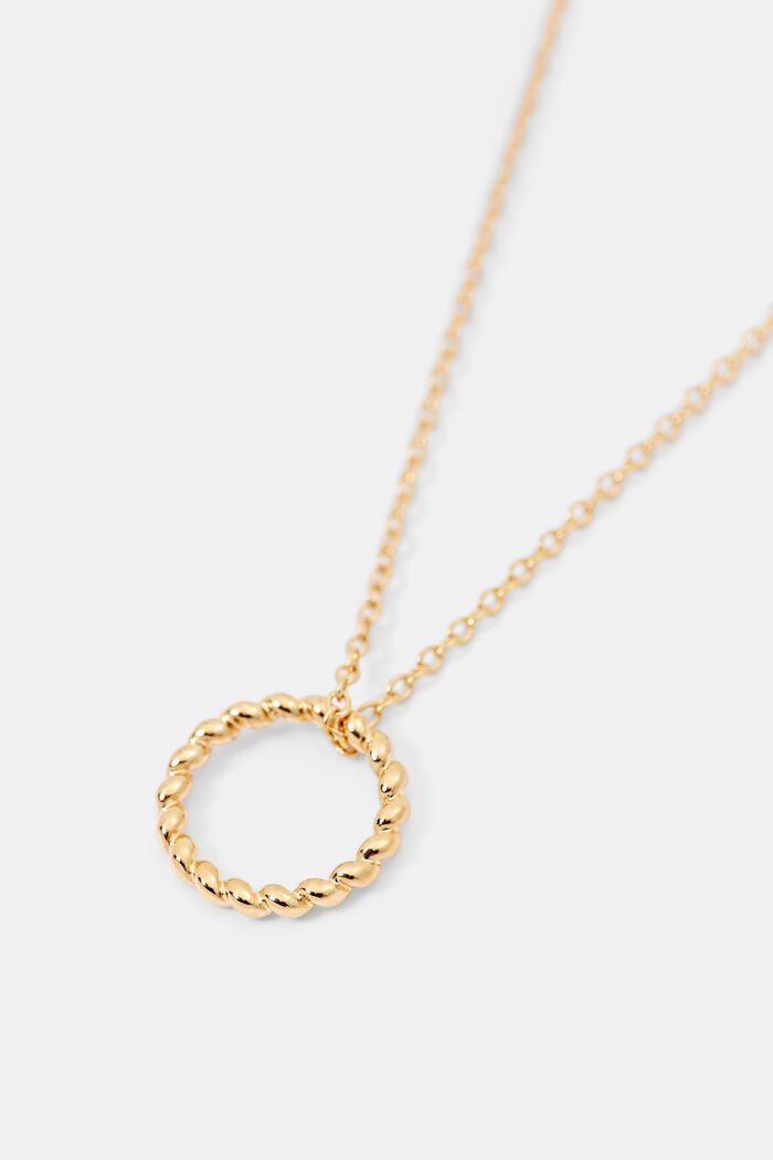 Sterling silver necklace with a ring pendant, GOLD, detail image number 1