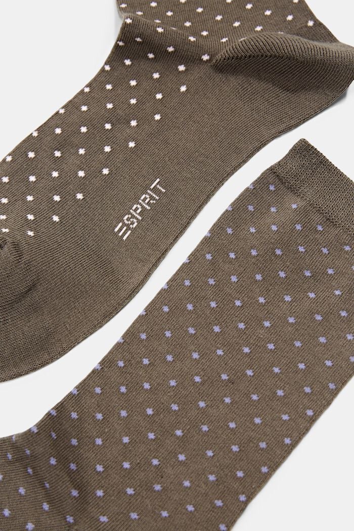 2-pack of polka dot socks, organic cotton, MILITARY, detail image number 1