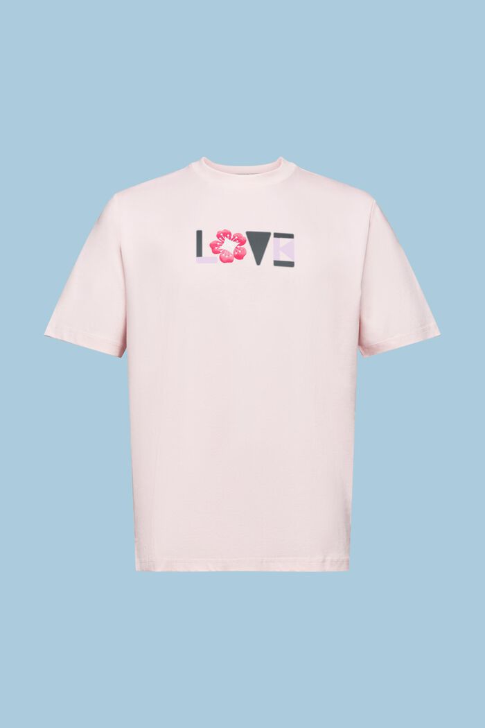 Unisex Printed Pima Cotton T-Shirt, PASTEL PINK, detail image number 8