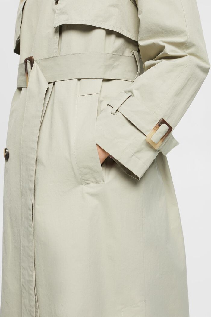 Trench coat with belt, DUSTY GREEN, detail image number 2
