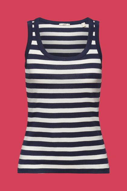 Cotton tank top with stripes