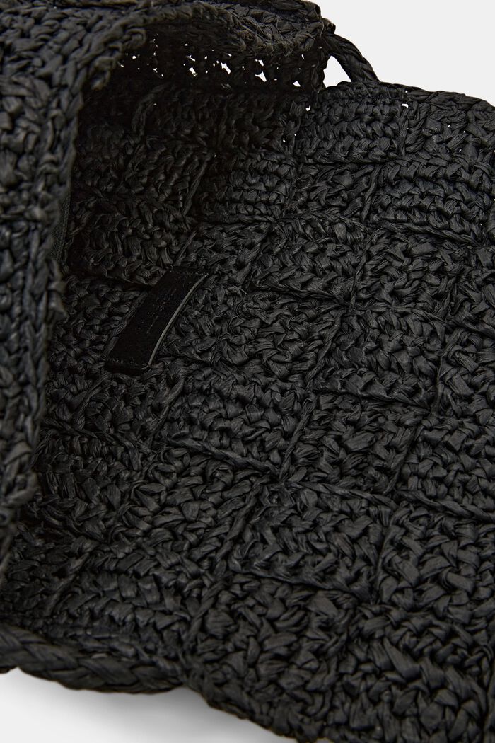 Crochet Flap Shoulder Bag, BLACK, detail image number 4
