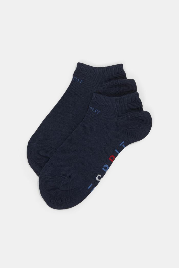 Double pack of trainer socks with a logo, MARINE, detail image number 0