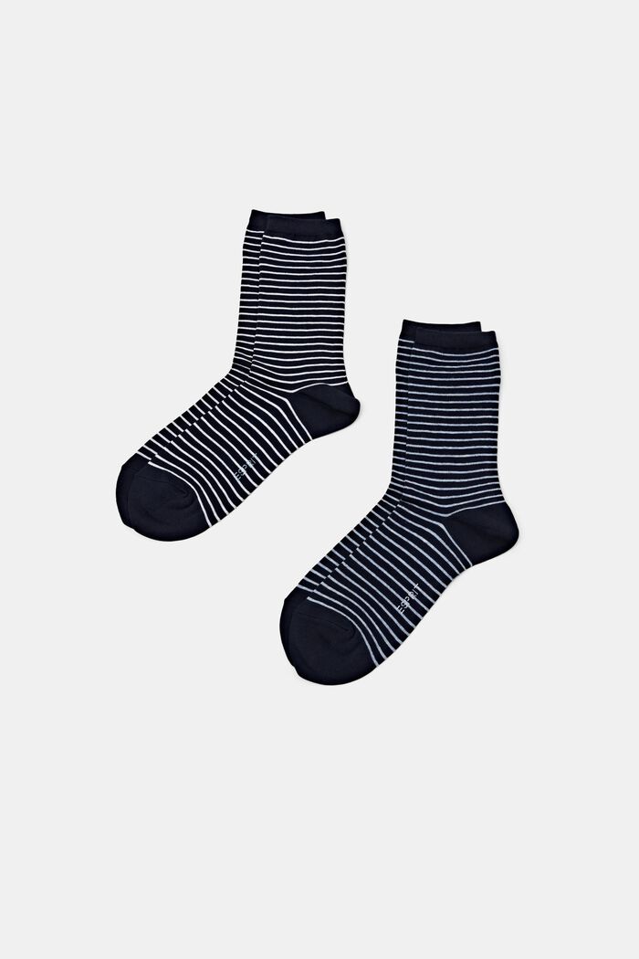 2-Pack Striped Chunky Knit Socks, NAVY, detail image number 0