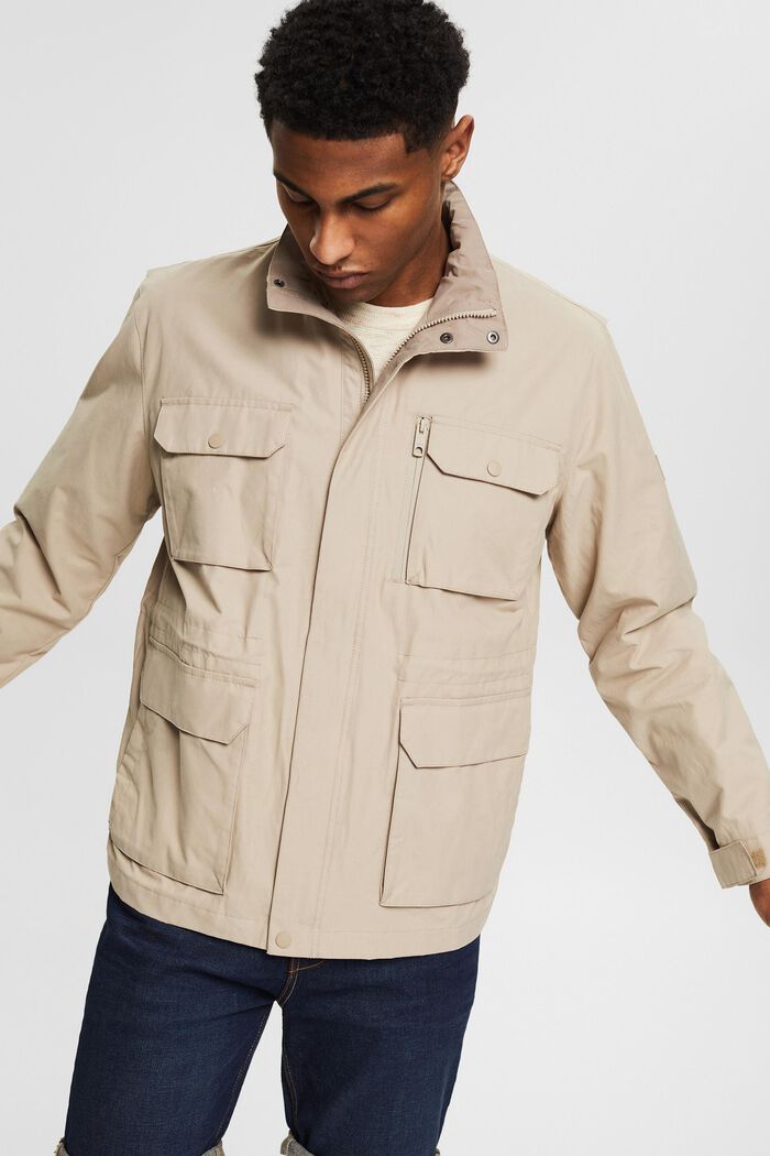 Between-seasons jacket made of blended organic cotton, LIGHT BEIGE, detail image number 0