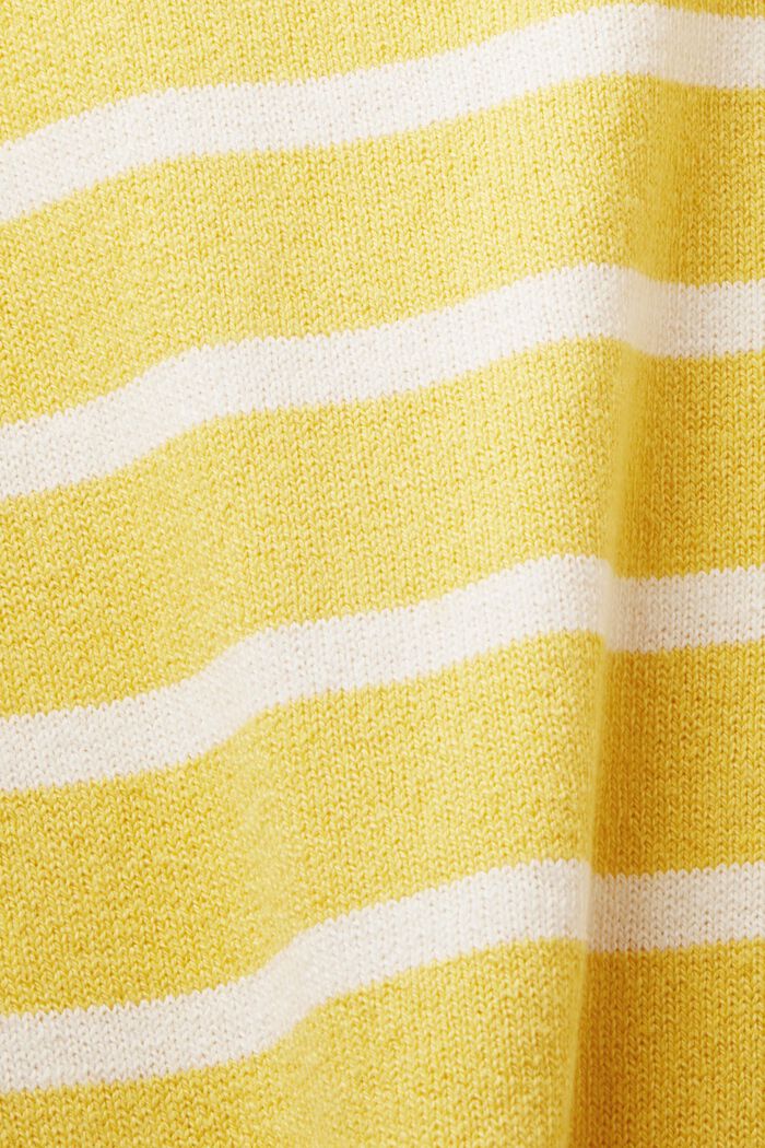 Striped Cotton-Linen Sweater, SUNFLOWER YELLOW, detail image number 5