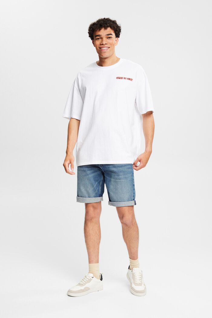 Oversized T-shirt with a logo print, WHITE, detail image number 4