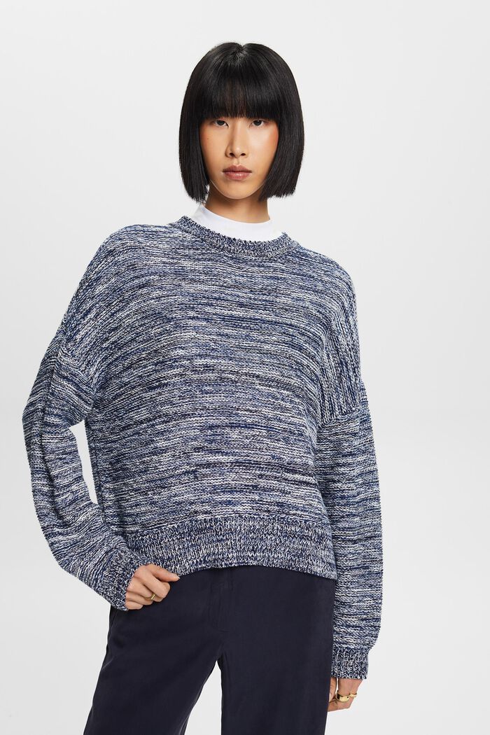 ESPRIT - Round neck jumper, cotton blend at our online shop