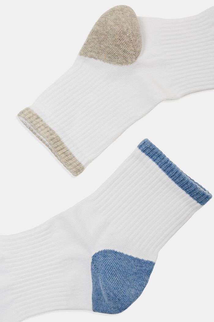 2-pack of athletic socks with coloured accents, NEW WHITE, detail image number 1