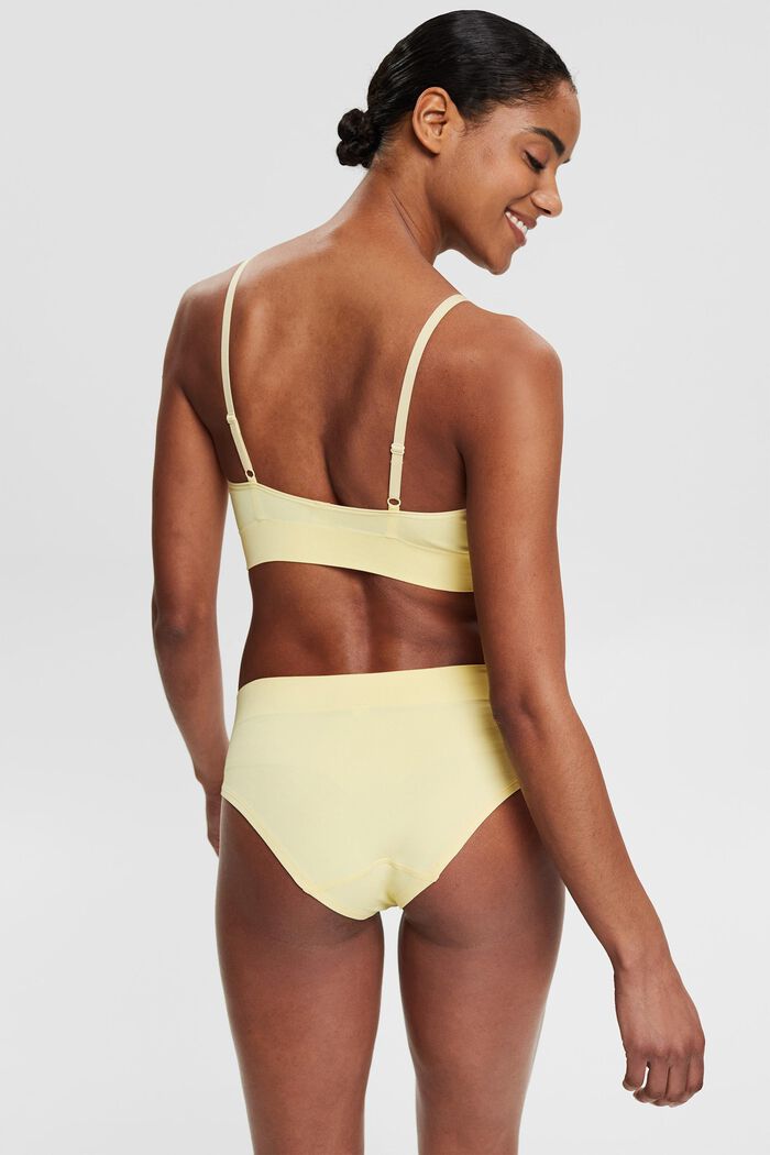 Recycled: unpadded, virtually seamless bra, LIGHT YELLOW, detail image number 1