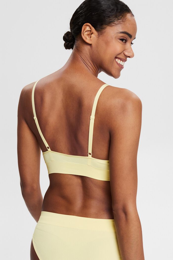 Recycled: padded soft bra, LIGHT YELLOW, detail image number 1