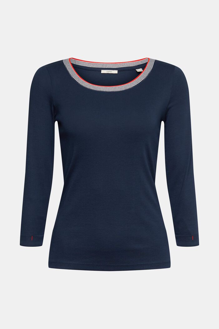 Top with 3/4-length sleeves, NAVY, detail image number 2