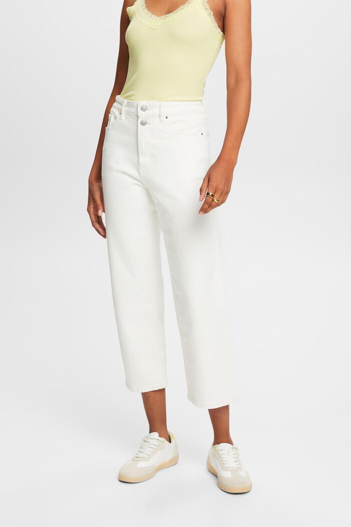 Cotton jeans with a straight leg, OFF WHITE, detail image number 0