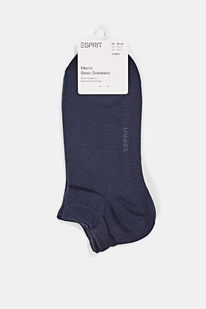 Pack of 10 pairs of trainer socks, blended organic cotton, MARINE, detail image number 3
