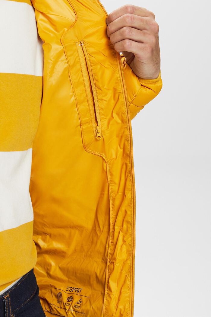 Quilted jacket with high neck, AMBER YELLOW, detail image number 4