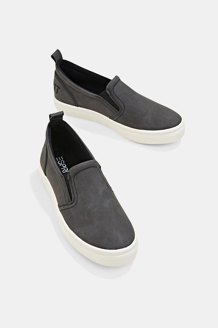 Slip-on trainers with a platform sole, DARK GREY, detail image number 6