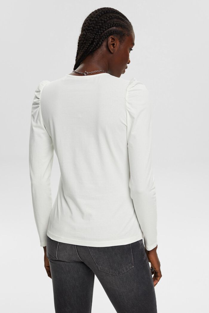 Long-sleeved top with a keyhole neck, OFF WHITE, detail image number 3