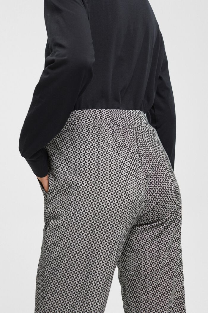 Printed jersey trousers with lace, BLACK, detail image number 3