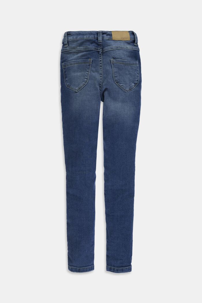 Stretch jeans available in different widths with an adjustable waistband, BLUE MEDIUM WASHED, detail image number 1