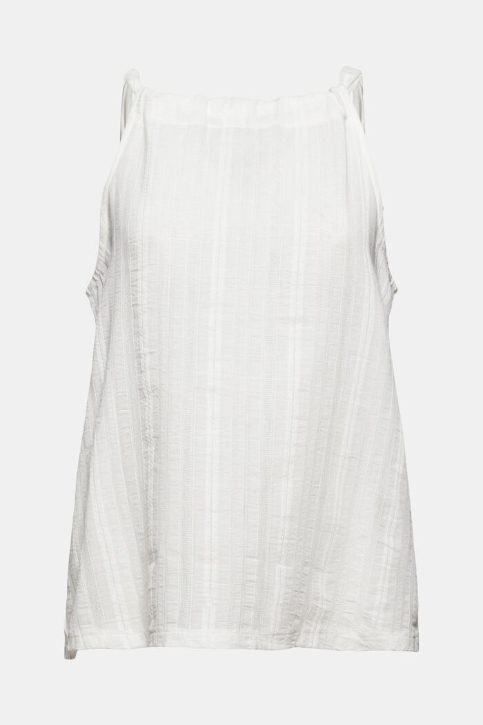 Halterneck top with organic cotton, OFF WHITE, overview
