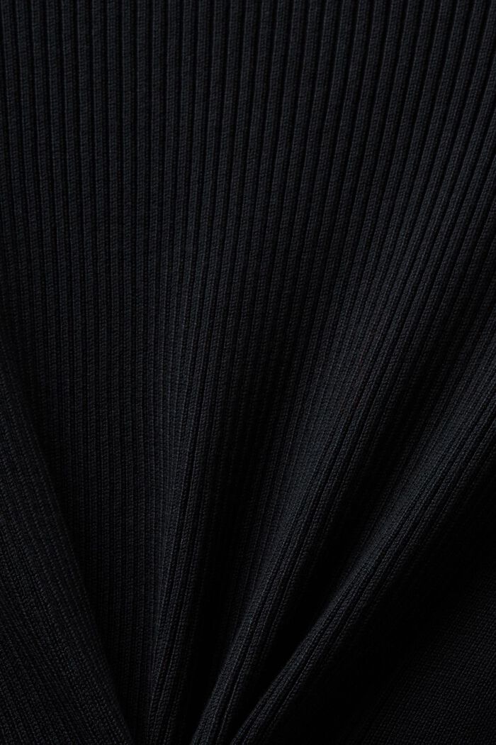 Rib-Knit Midi Dress, BLACK, detail image number 5
