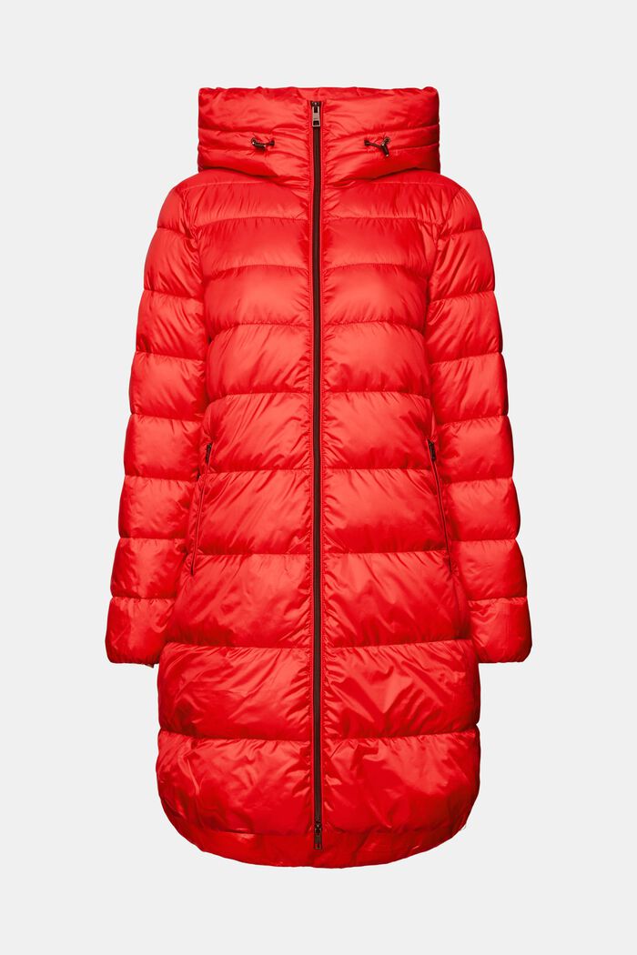 Recycled: puffer coat with a hood, RED, detail image number 5